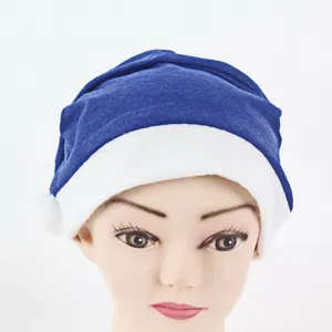 Blue non-woven Christmas hat adult kids holiday party decoration festive supply cap
