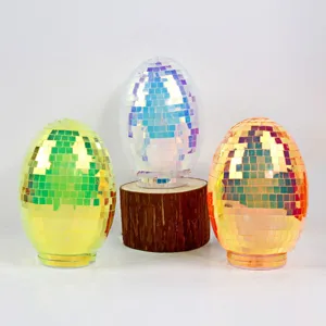 Oster-Disko-Spiegelkugel Ei Tischdekoration bunte Mosaik Glas Ornamente für Party und Zuhause