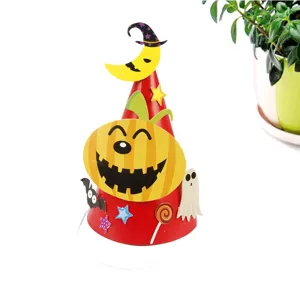 Kids Halloween paper cartoon costume hat children party decorative cone cap dress up props