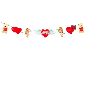 Romantico Banner di Carta San Valentino Cuore Cupido Ghirlanda Centro Commerciale Hotel Decorazione Festiva Stampato Festone