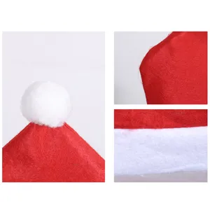 Coprisedia di Natale rosso in tessuto non tessuto cappello Babbo Natale festa decoro