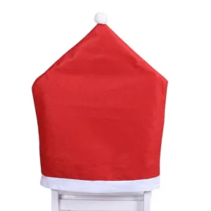 Coprisedia di Natale in tessuto non tessuto rosso design cappello da Babbo Natale decorazione