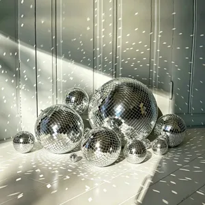 Disco Spiegelkugel Glas Reflektierende Laser Dekokugel Für Weihnachtsfeier Bar Hochzeit Bühne Dekor Hängendes Ornament