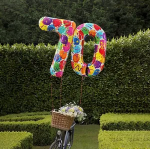 Palloncino Grande Numero Multicolore in Pellicola di Alluminio Palloncino Foil a Stella per Decorazione Festa Compleanno Matrimonio