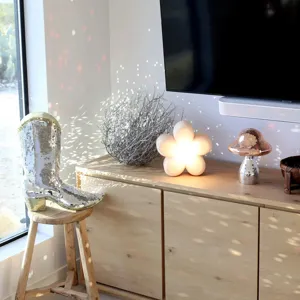 Disco mirror cowboy boot ornament for home decor, party, and window display showcase.