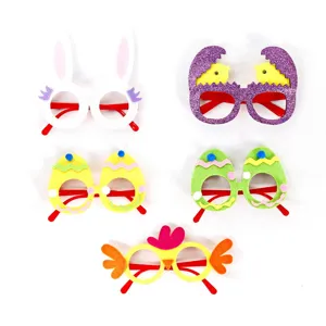 Osterbrille für Kinder, süße Hasenohren und Küken Neuheit Brillen Set Hauptansicht.
