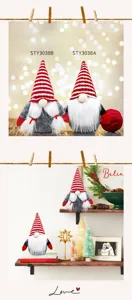 Set di bambole di peluche gnomo di Natale, tomte svedese decorazione natalizia.