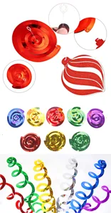 Hanging spiral decorations set for Christmas and New Year party ceiling decor details.