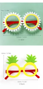 Occhiali festa hawaiana girasole ananas tema spiaggia decorativo accessori divertenti.