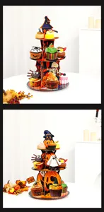 Halloween three tier cupcake stand party dessert display cardboard tower product details