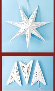 Weihnachten Papier Stern Laterne 7-zackig Hängende Dekoration weißes hohles Fest Dekor