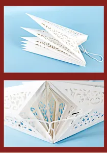 Weisse faltbare Papier Stern Laterne hohle hängende Dekoration für die Weihnachtsfeier.