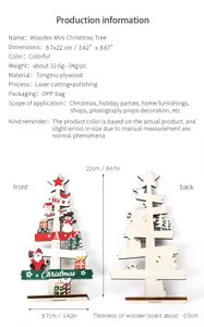 Wooden mini Christmas tree desktop decoration laser cut plywood holiday party ornament detail