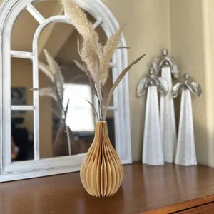 Moderne dekorative gelbe Papier Waben Vase fuer Tisch Hochzeit Geburtstags Deko.
