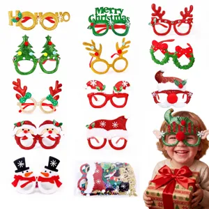 Christmas Party Decorations Glasses Hat Headband Set For Adults Kids Festive Santa Snowman Reindeer Antler Christmas Tree Glasses For Party Favors Gifts