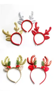 Diadema de asta de reno de Navidad accesorios de cabello bonitos para adultos y niños