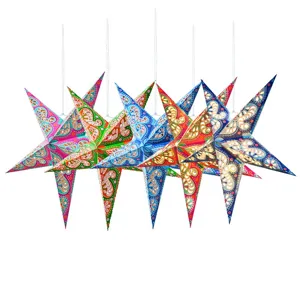 Bunte Papier Stern Laternen Hängend Dekoration für Weihnachten Party Festliche Beleuchtung.
