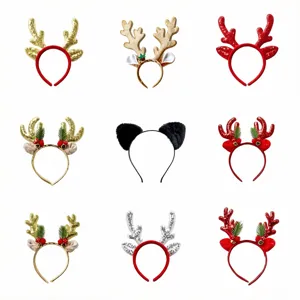 Diadema de asta de reno de navidad bonito accesorio para el pelo fiesta foto para niños