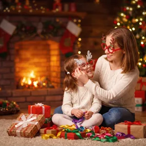 Occhiali decorativi natalizi a forma di renna per festa in famiglia e accessori festivi.
