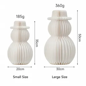 White paper honeycomb snowman decoration for Christmas and winter holiday display
