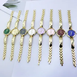 Mujer lujo diamantes imitacion cuarzo reloj pulsera conjunto moda casual elegante