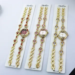 Damen Quarz Uhr Armband Set Mode Strass Armbanduhr mehrfarbig elegant Geschenk