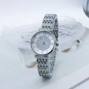 Reloj de Pulsera de Cuarzo de Lujo de Aleación con Strass para Mujer Esfera de Cielo Estrellado Elegante Casual Números Romanos Reloj Analógico para Damas Regalo