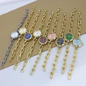 Women stylish chain watch quartz luxury gold silver bracelet wristwatch fashion accessories
