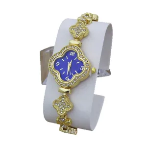 Montre femme luxe or trèfle strass cristal quartz bracelet montre élégante bijoux cadeau