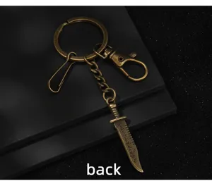 Vintage Bronze Lord of the Rings Sting Dagger Keychain Metal Game Merch Bag Pendant