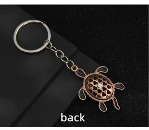 Zinklegierung Meeresschildkröte Schlüsselanhänger mit Herzdesign und Strass, modisch.