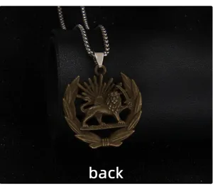 Vintage stainless steel lion sword pendant necklace for men retro hip hop sweater chain accessory
