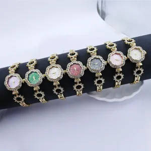 Donna moda strass orologio quarzo elegante orologio bracciale multicolore regalo