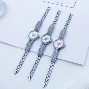 Luxus Strass Damen Quarzuhr elegante Edelstahl Armbanduhr modische Damenuhr Schmuck