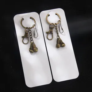 Vintage Sports Style Boxing Glove Metal Keychain Alloy Double Glove Pendant Key Ring For Bags Daily Accessories Men Women Gift
