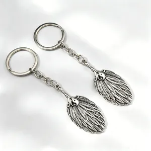Vintage Chinese Style Yin Yang Bagua Fan Keychain Metal Alloy Key Ring Car Bag Pendant Fashion Jewelry Accessories