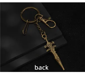 Bronze metal sword keychain fantasy dagger pendant game peripheral accessory bag charm