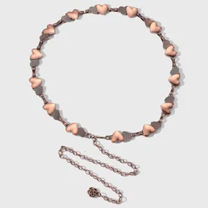 Chaîne de taille en métal cœur or rose vintage Y2K ceinture de robe mode bijoux femme
