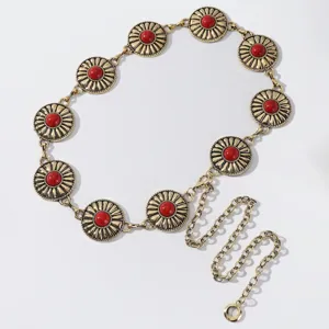 Ceinture de chaine de taille en metal boheme vintage pour femmes, accessoire de robe chic.