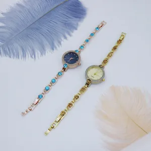 Reloj de Pulsera con Diamantes de Imitación para Mujer Elegante Cadena de Aleación Reloj de Cuarzo para Damas Joyería de Fiesta