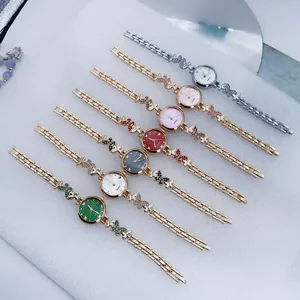 Vrouwen luxe vlinder strass quartz horloge armband mode pols detail weergave nu