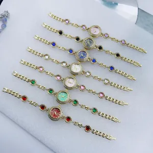 Grensoverschrijdend quartz horloge hart armband mode strass dameshorloge compact.