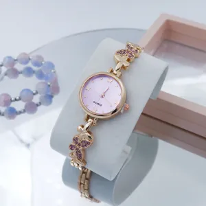 Dames quartz horloge elegant vlinder armband ontwerp roze wijzerplaat mode horloge dames