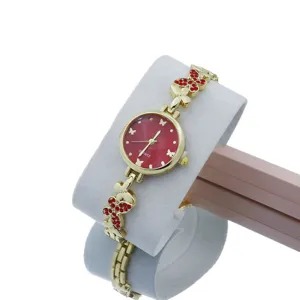 Vrouwen goud strass vlinder horloge mode armband kwarts elegante polshorloge stijlvol nu