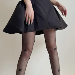 Lolita Sexy Polyester Netzstrumpfhose Mit Schleifendekor Für Damen Slim Fit Dünne Maschenstrumpfhose Clubwear Party Strumpfwaren