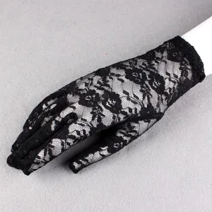 Damen Elegante Spitze Sonnenschutz Handschuhe Vintage Elastische Netz Atmungsaktiv UV Beständig Fahren Radfahren Dünne Sommer