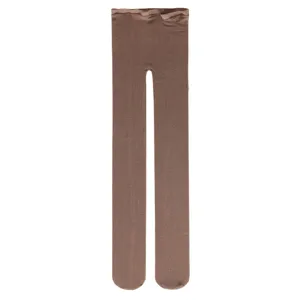 Brown solid color pantyhose for women, soft basic knitted tights, comfortable daily wear.