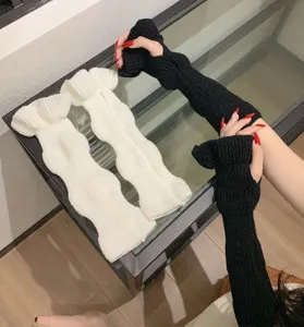 Knitted arm warmers winter long gloves warm wave sleeves cute JK style arm sleeve wear
