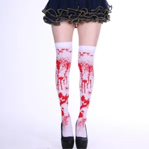 Halloween blutige Overknee Socken gruselige Vampir Kostüm Strümpfe Party Festival Bekleidung