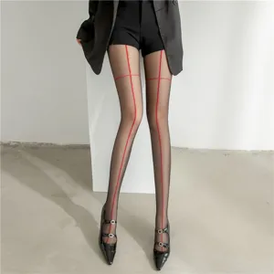 Cross line sheer pantyhose, sexy thin core-spun silk stockings for women and JK girls.